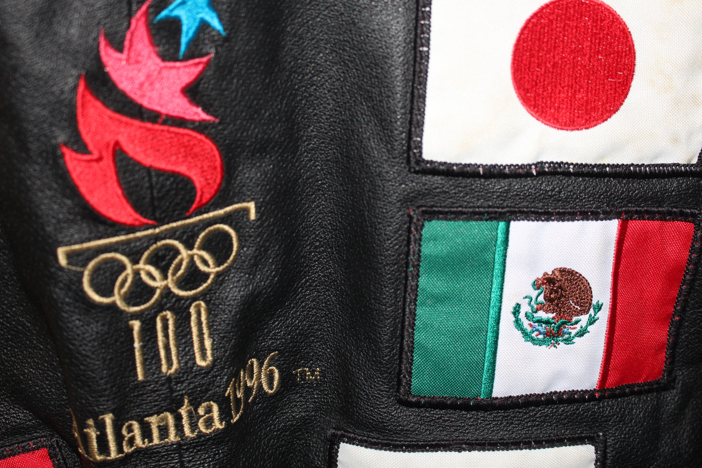 Rare 1996 Olympic Games American Toons Leather Jacket (S)