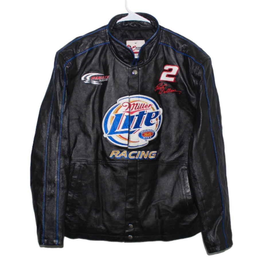 Rare Miller Lite Racing NASCAR Rusty Wallace #2 Leather Jacket (L)