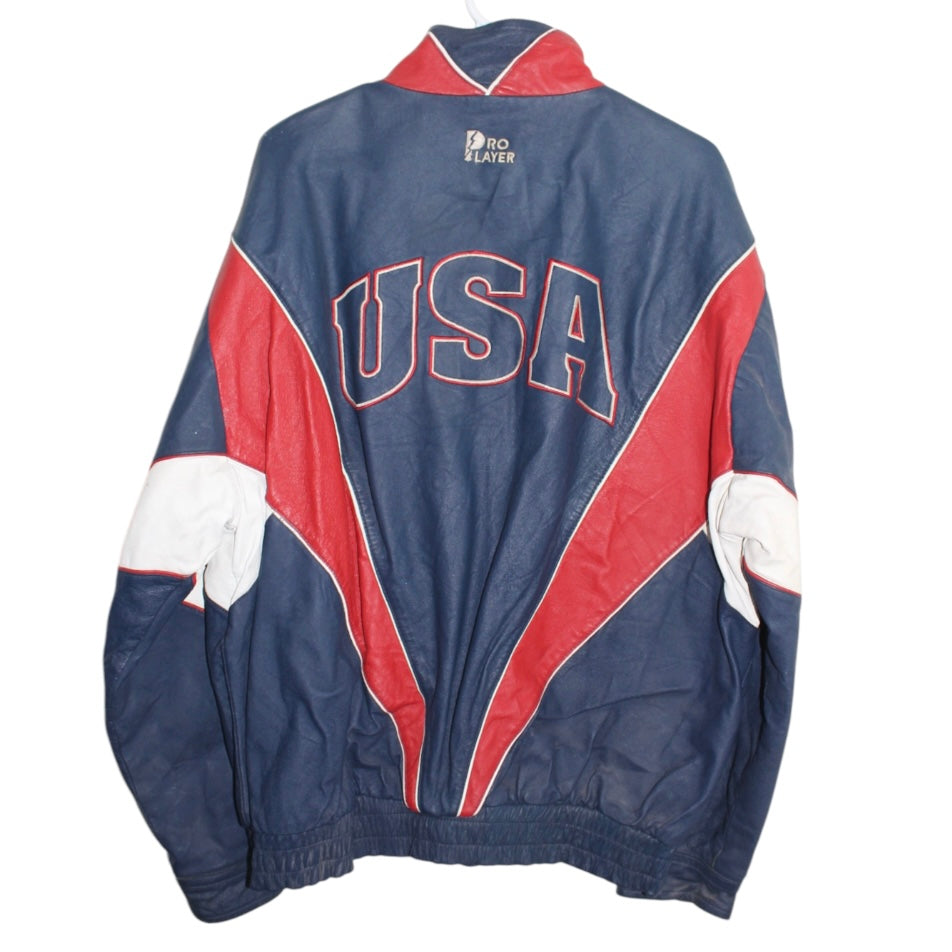 Rare USA Basketball Pro Player Leather Jacket (L)