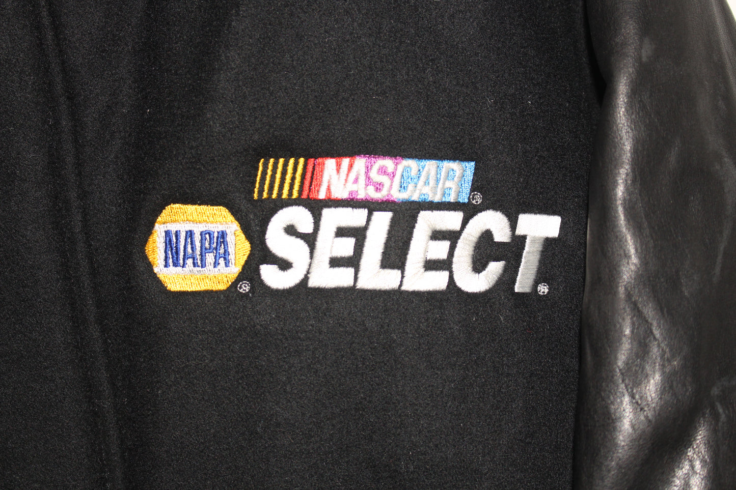 Rare NASCAR Leather Wool Bomber Jacket (XL)