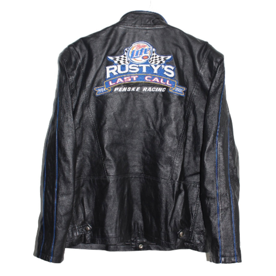 Rare Miller Lite Racing NASCAR Rusty Wallace #2 Leather Jacket (L)