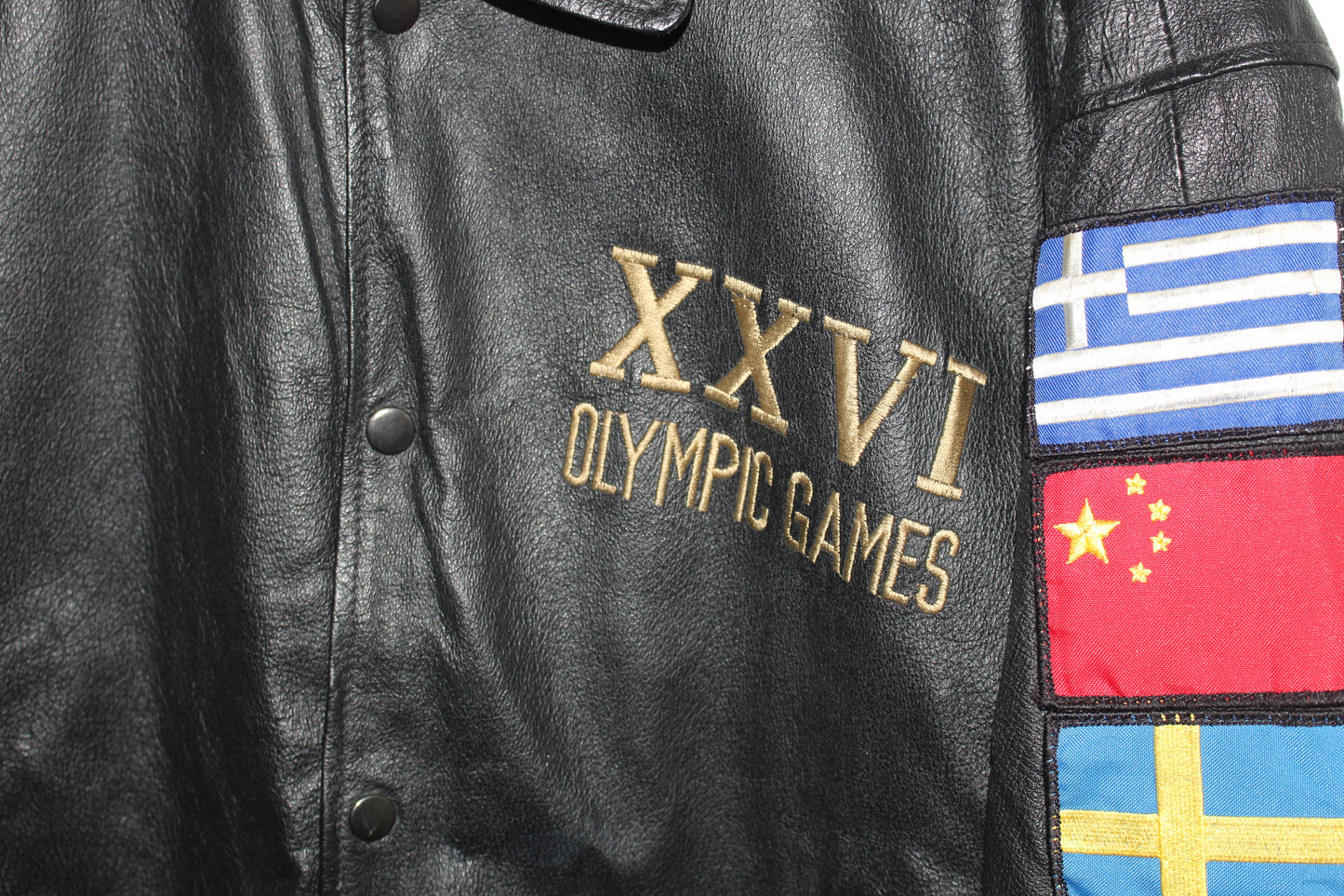 Rare 1996 Olympic Games American Toons Leather Jacket (S)
