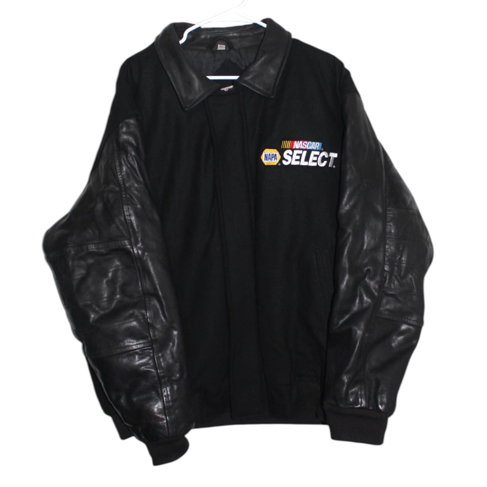 Rare NASCAR Leather Wool Bomber Jacket (XL)