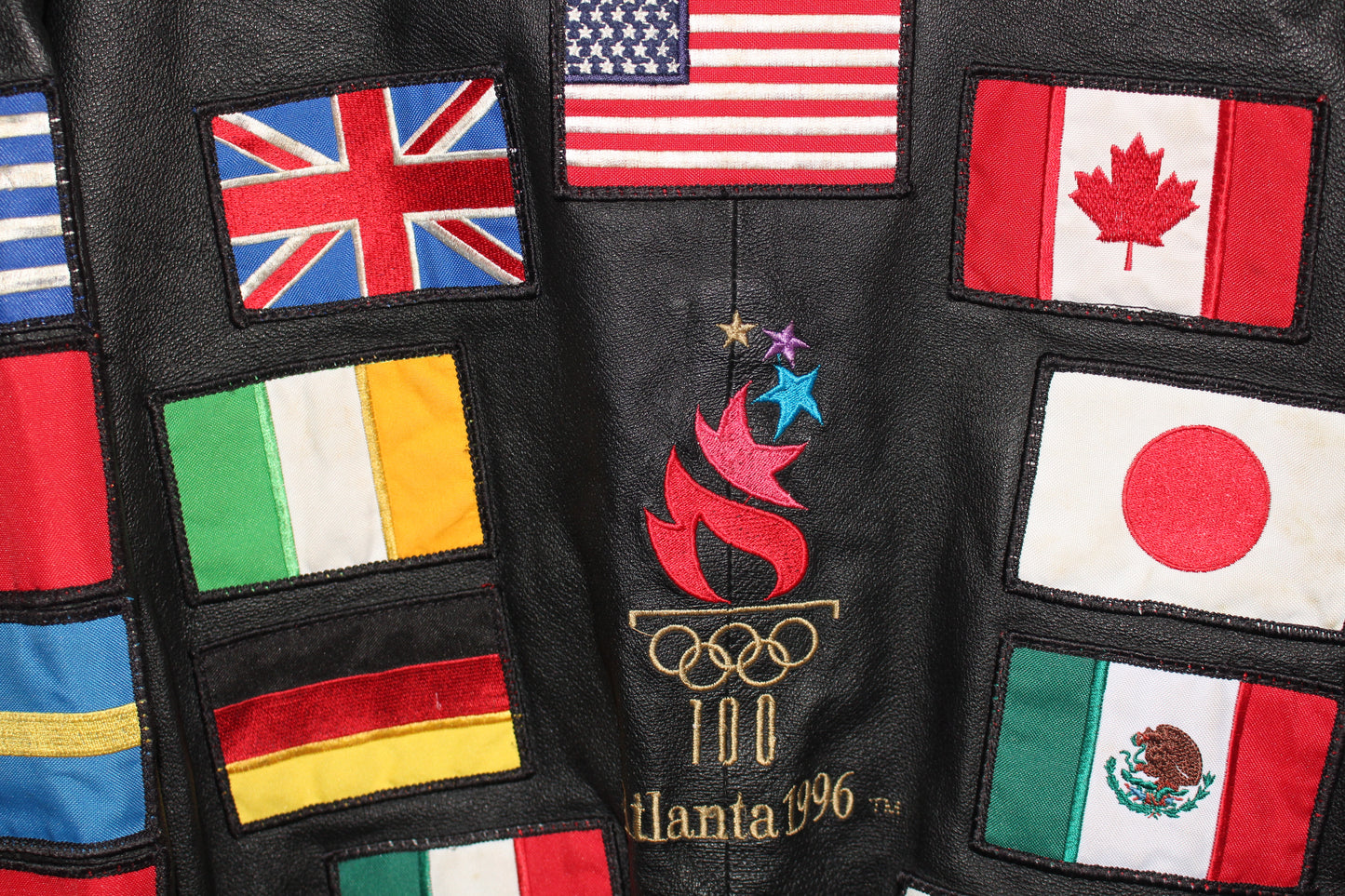 Rare 1996 Olympic Games American Toons Leather Jacket (S)