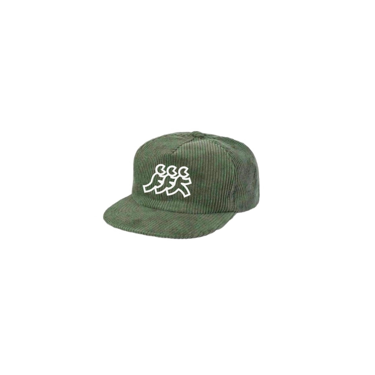Green Corduroy Snapback White Logo Embroidery