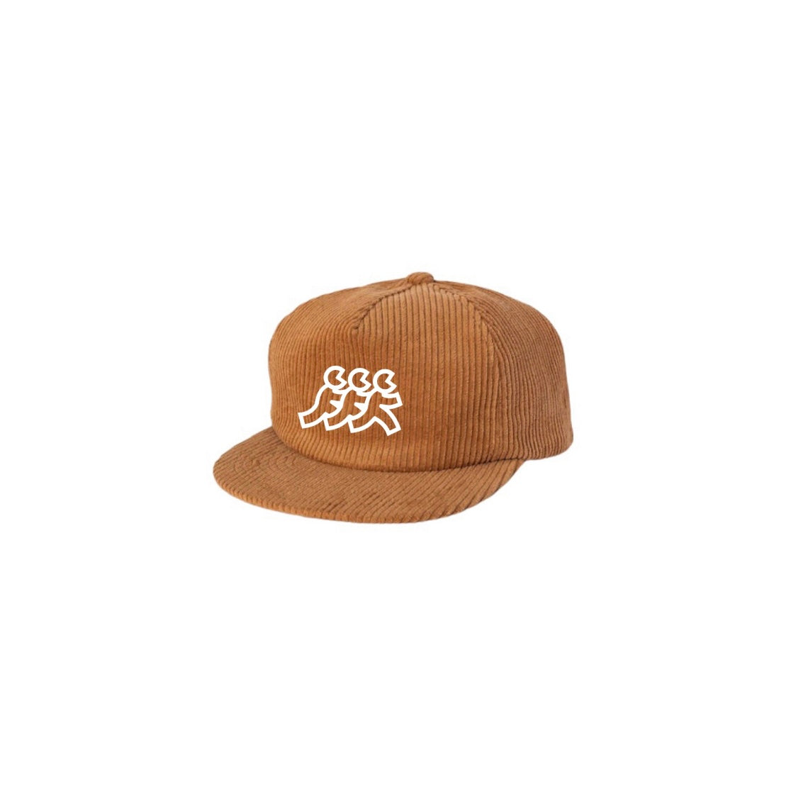 Camel Corduroy Snapback White Logo Embroidery