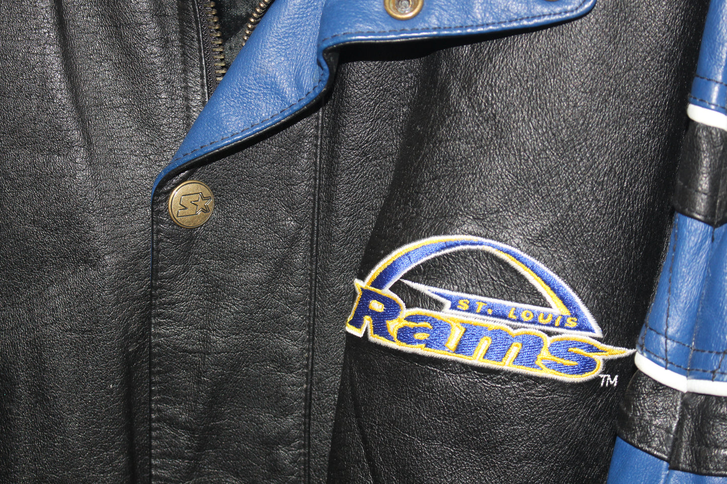 St Louis Rams Pro Line Starter Leather Jacket (L)
