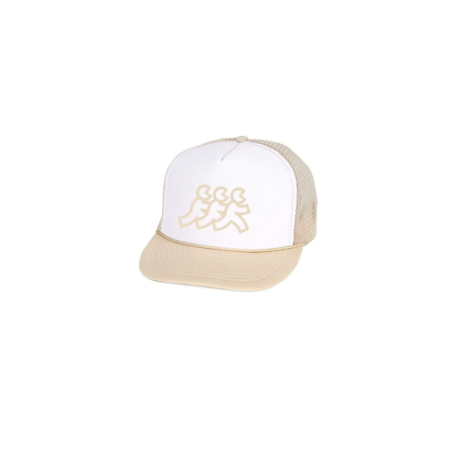 Tan Foam Trucker Mesh Snapback Tan Logo Embroidery