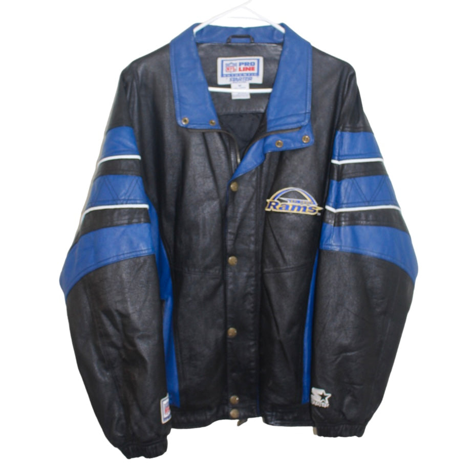St Louis Rams Pro Line Starter Leather Jacket (L)