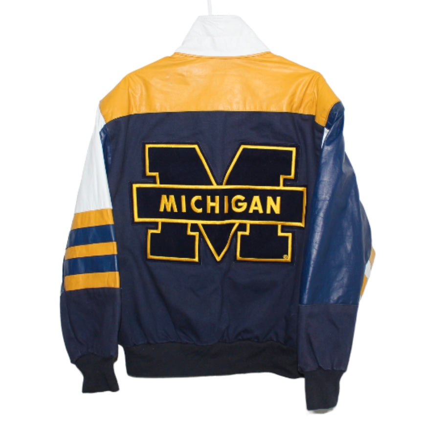 University Of Michigan Jeff Hamilton Leather Jacket (S) – Retro