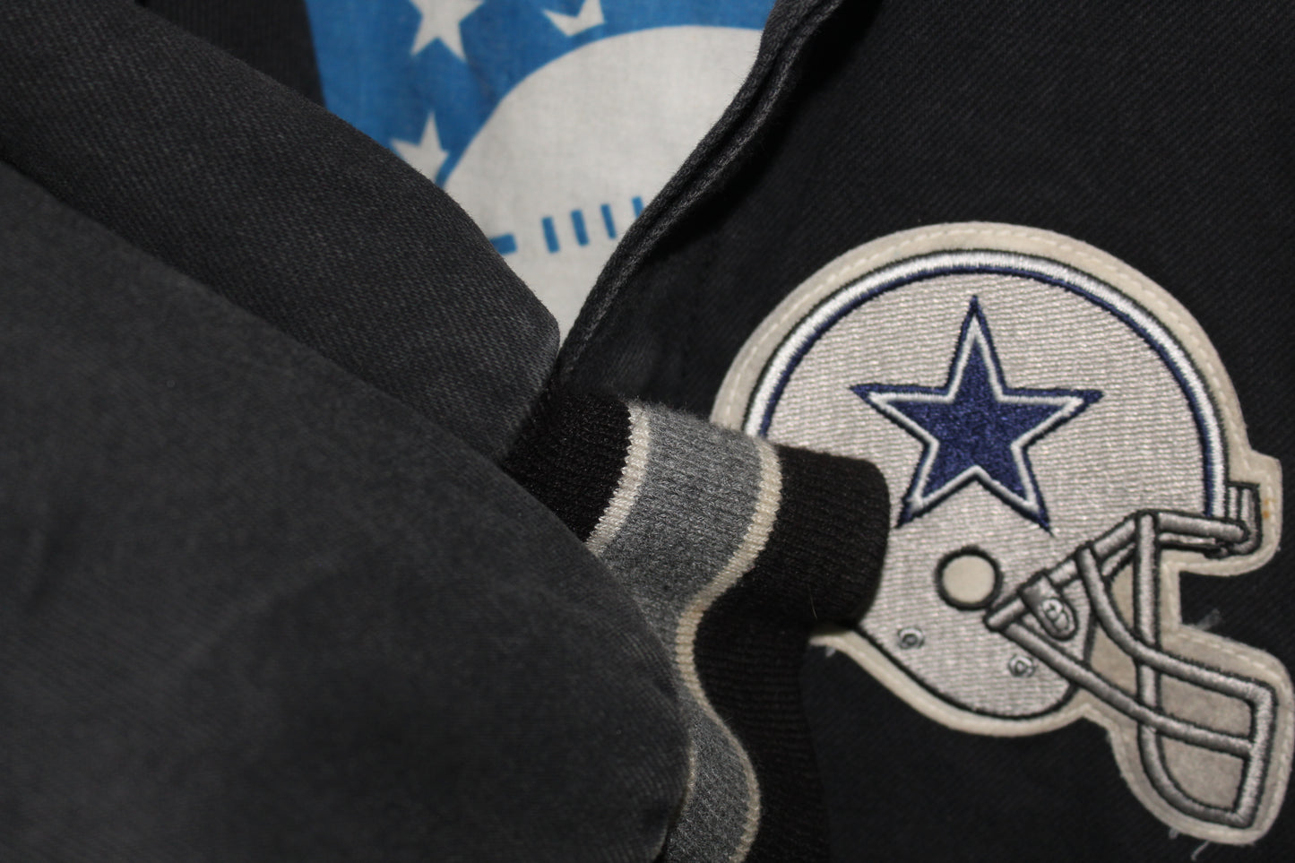 Rare Dallas Cowboys Denim Leather Jeff Hamilton Jacket (XL)