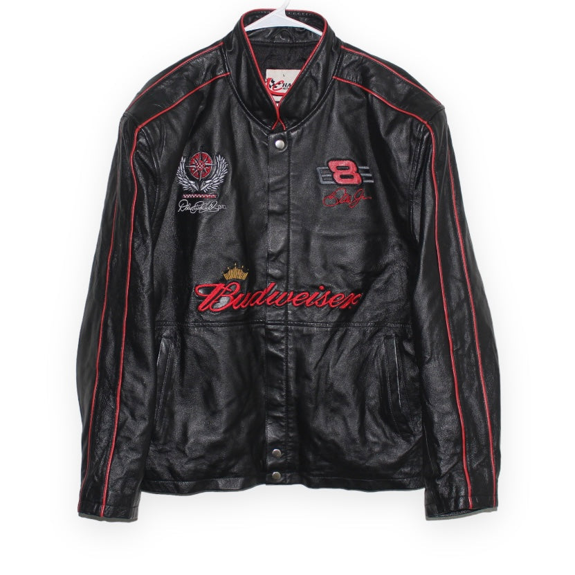 Budweiser Racing NASCAR Dale Earnhardt Jr 8 Leather Jacket L