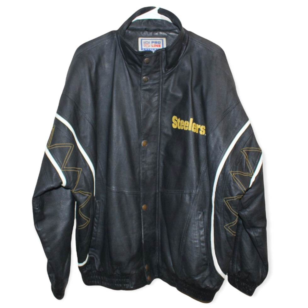 Pittsburgh Steelers Pro Line Starter Leather Jacket (L) – Retro Windbreakers