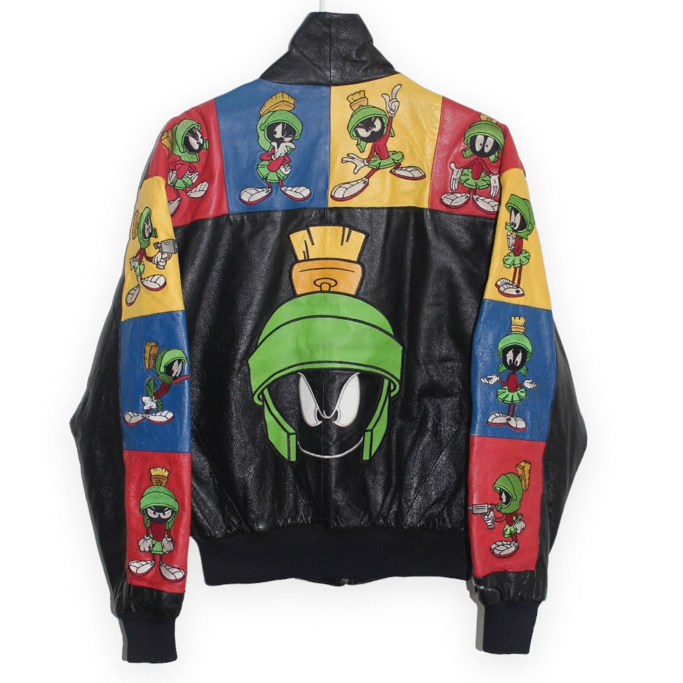 Rare Marvin The Martian Leather Jacket L Retro Windbreakers