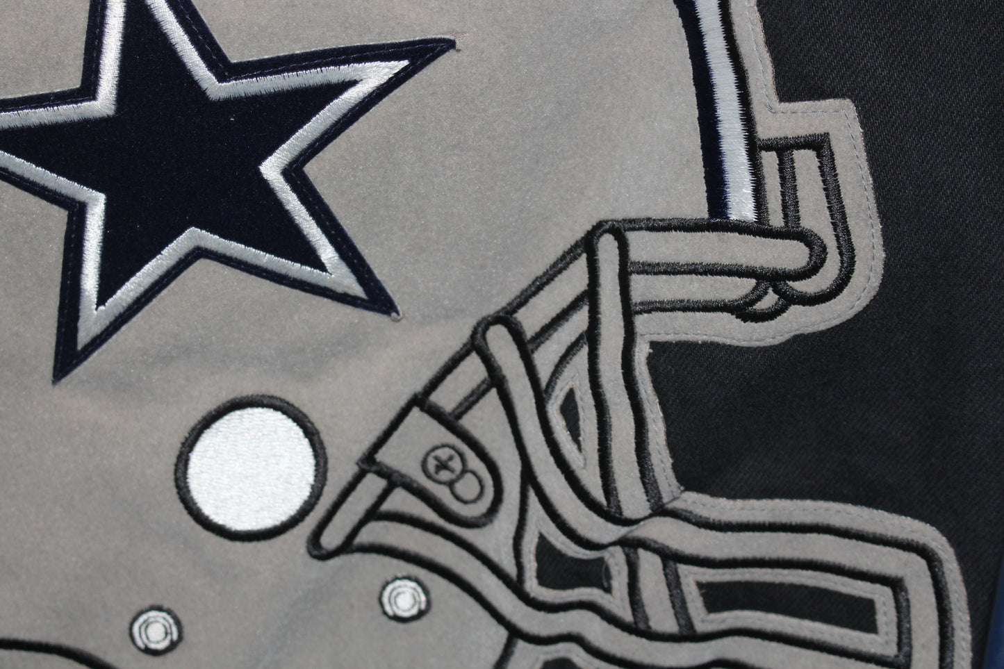 Rare Dallas Cowboys Denim Leather Jeff Hamilton Jacket (XL)