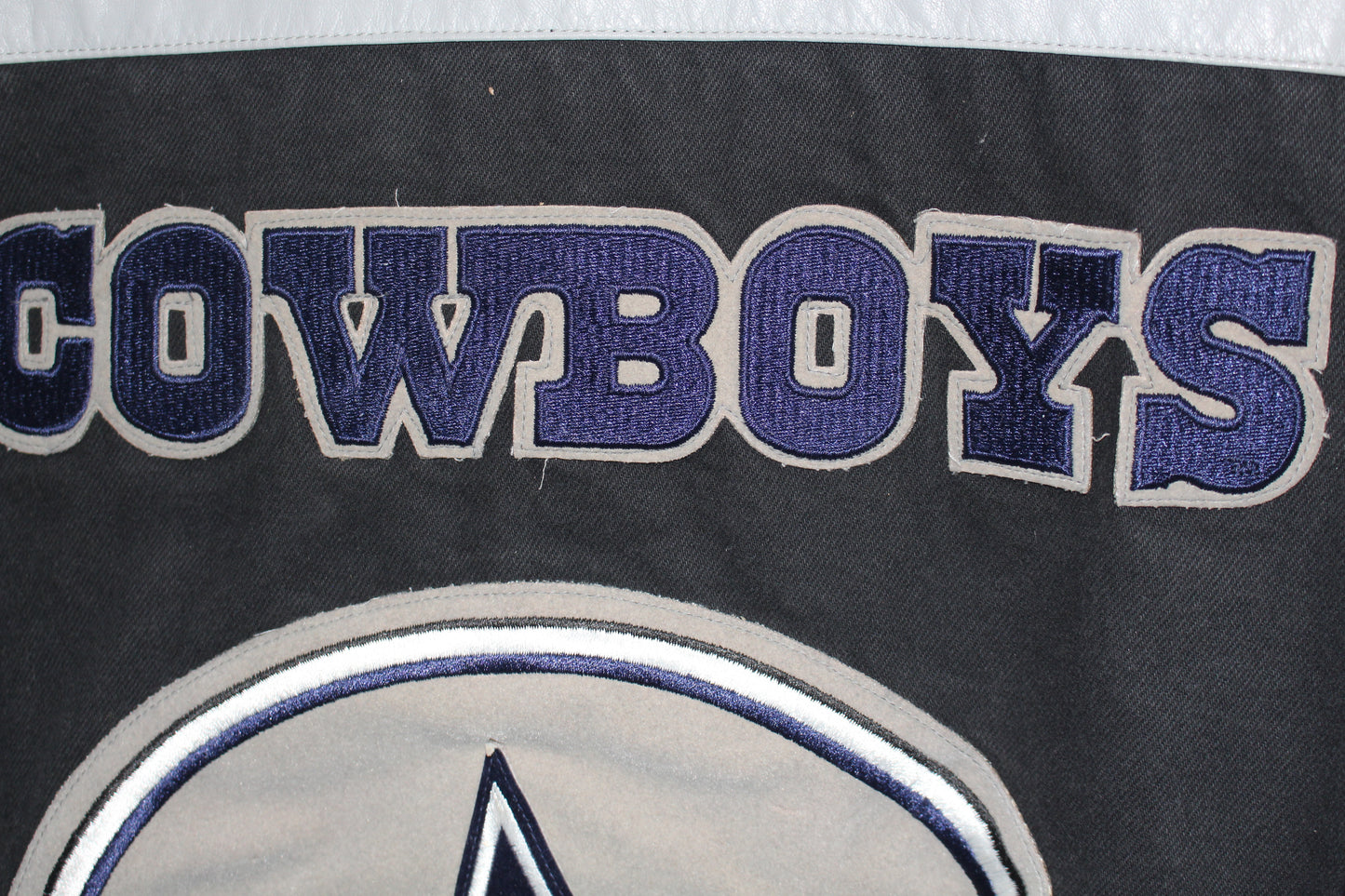 Rare Dallas Cowboys Denim Leather Jeff Hamilton Jacket (XL)