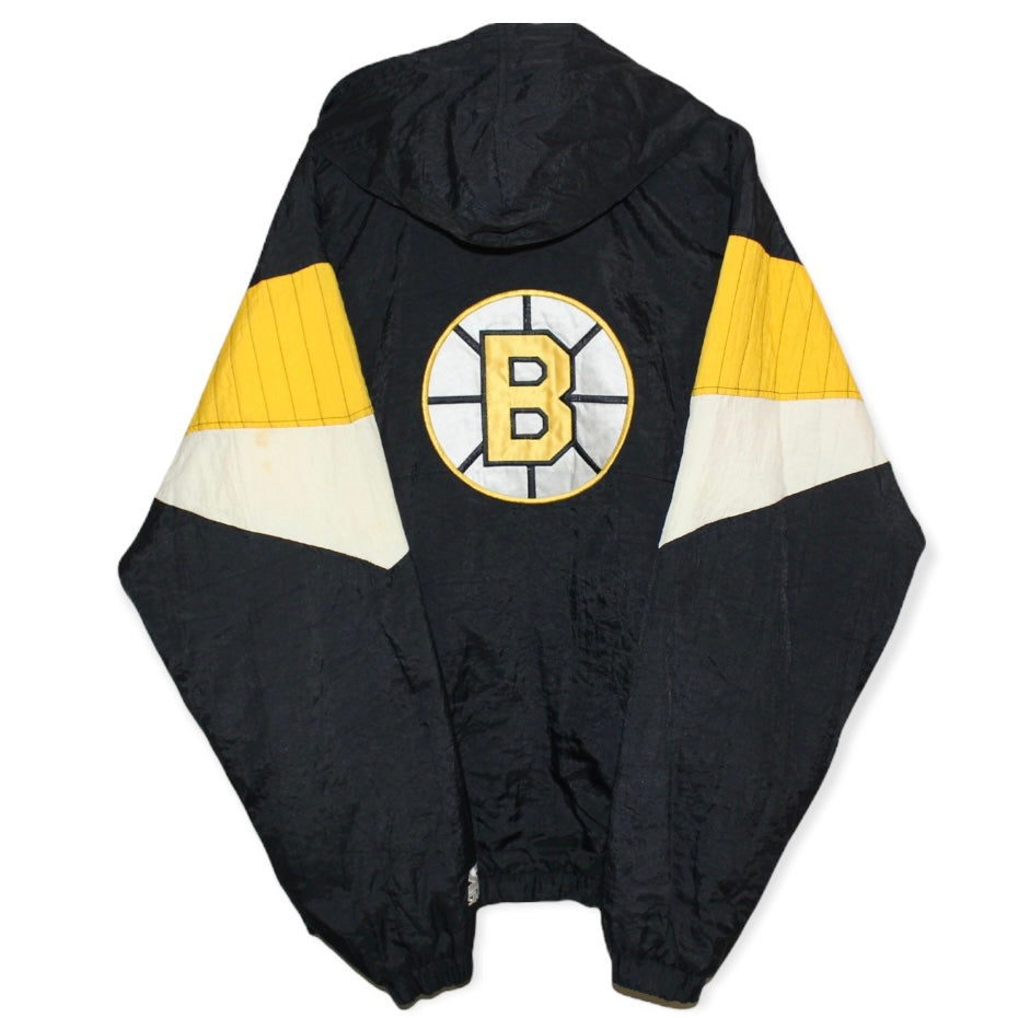 Men's Starter Black/Gold Boston Bruins Draft Fleece Raglan Pullover Hoodie