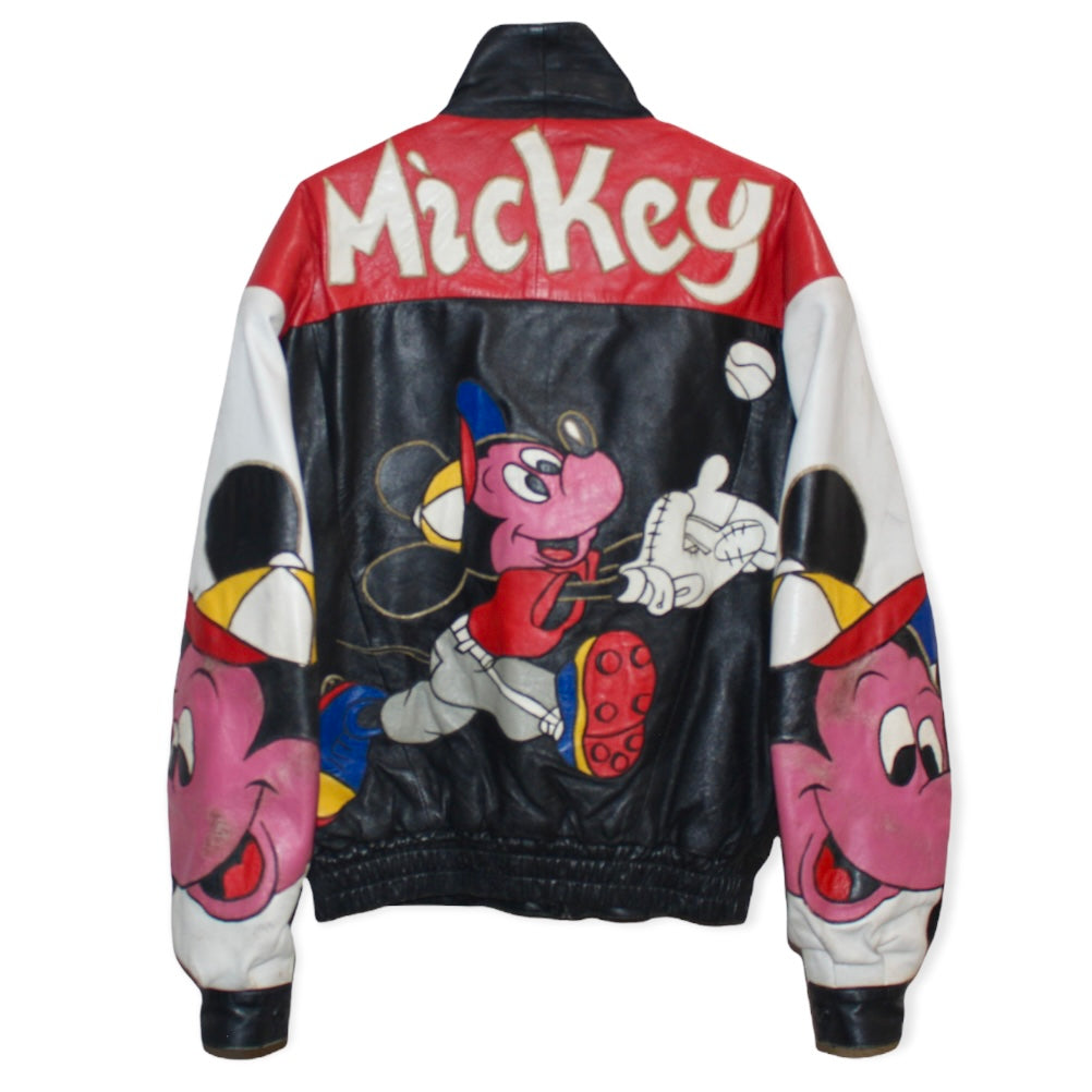 Josh Yaz Rare Mickey Mouse Baseball Leather Jacket (S)