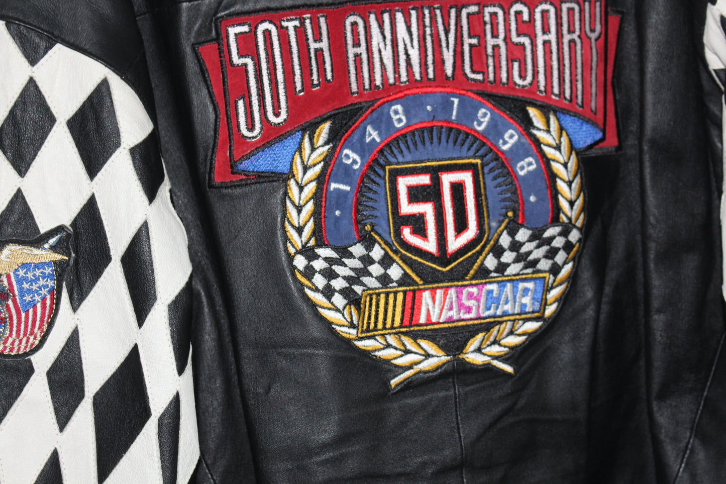 Rare 50th Anniversary NASCAR Jeff Hamilton Leather Jacket (L)