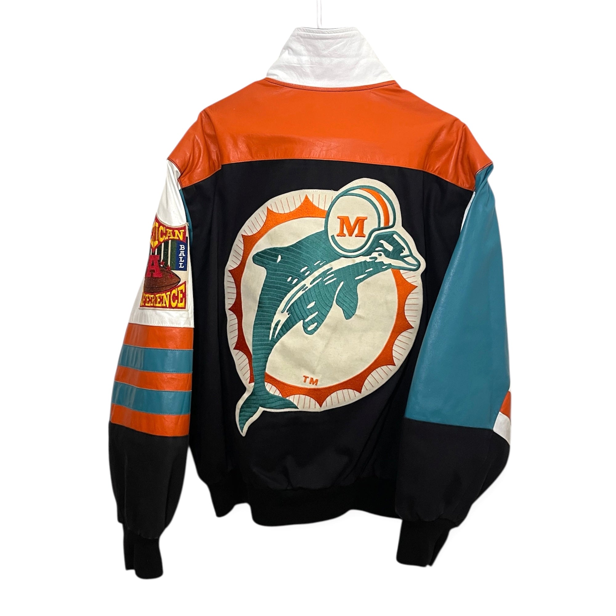 Rare Miami Dolphins Jeff Hamilton Leather Jacket (M) – Retro