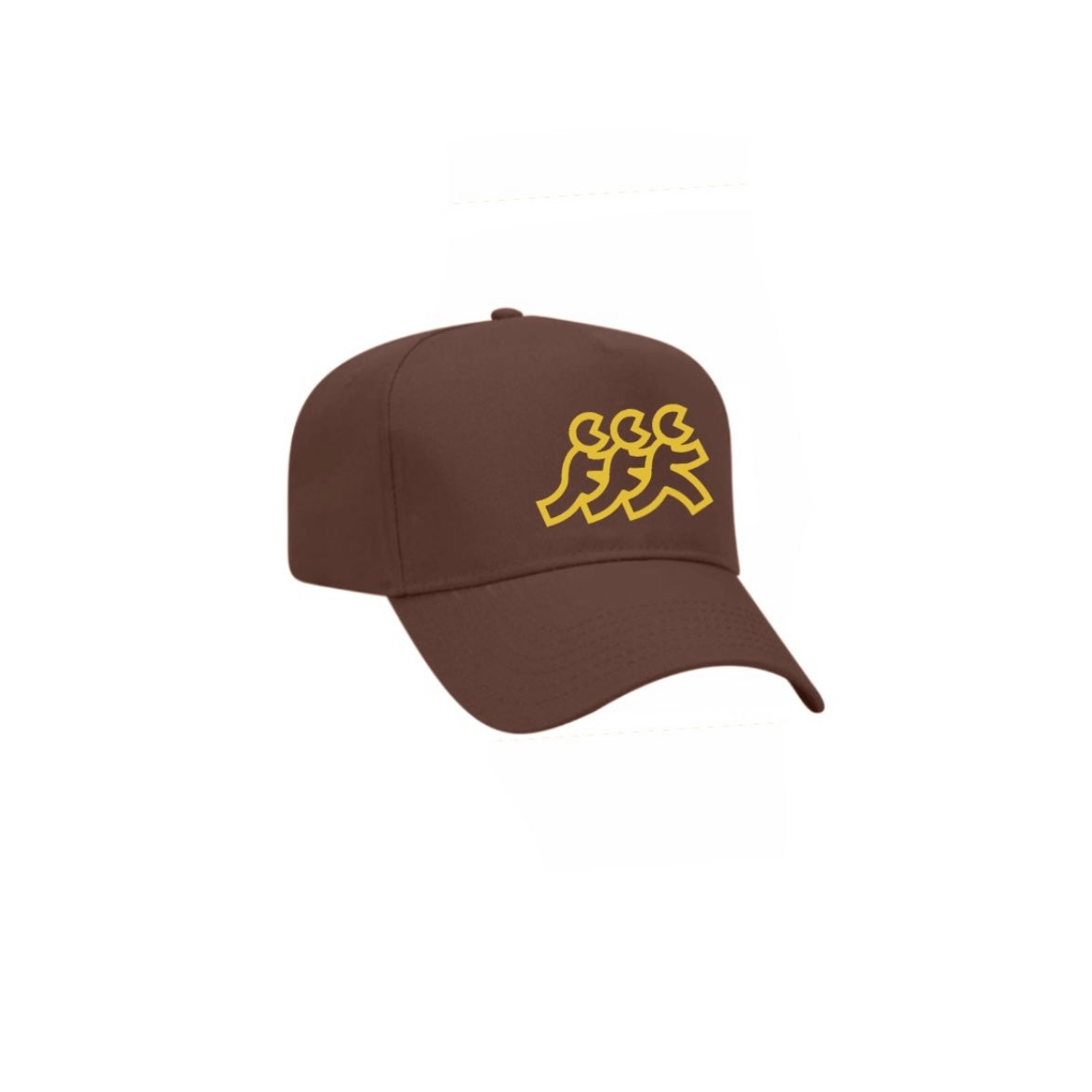 Padre Brown 5 Point Snapback  Yellow Logo Embroidery