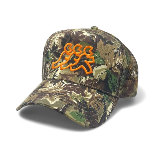 Hidden Hills Camo Mesh Hunters Orange Snapback