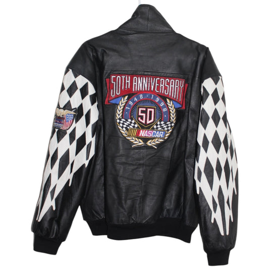 Rare 50th Anniversary NASCAR Jeff Hamilton Leather Jacket (L)