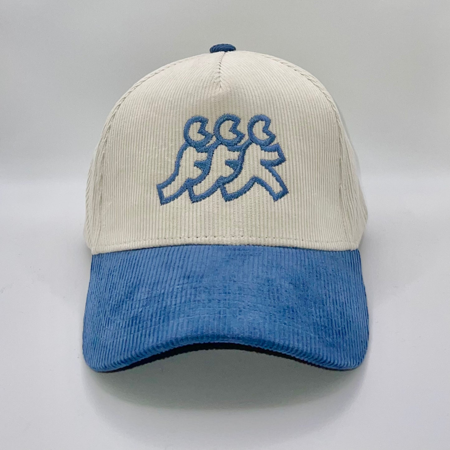 Cream 2 Tone Blue Corduroy Snapback