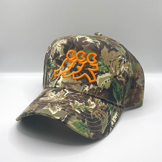 Hidden Hills Camo Mesh Hunters Orange Snapback