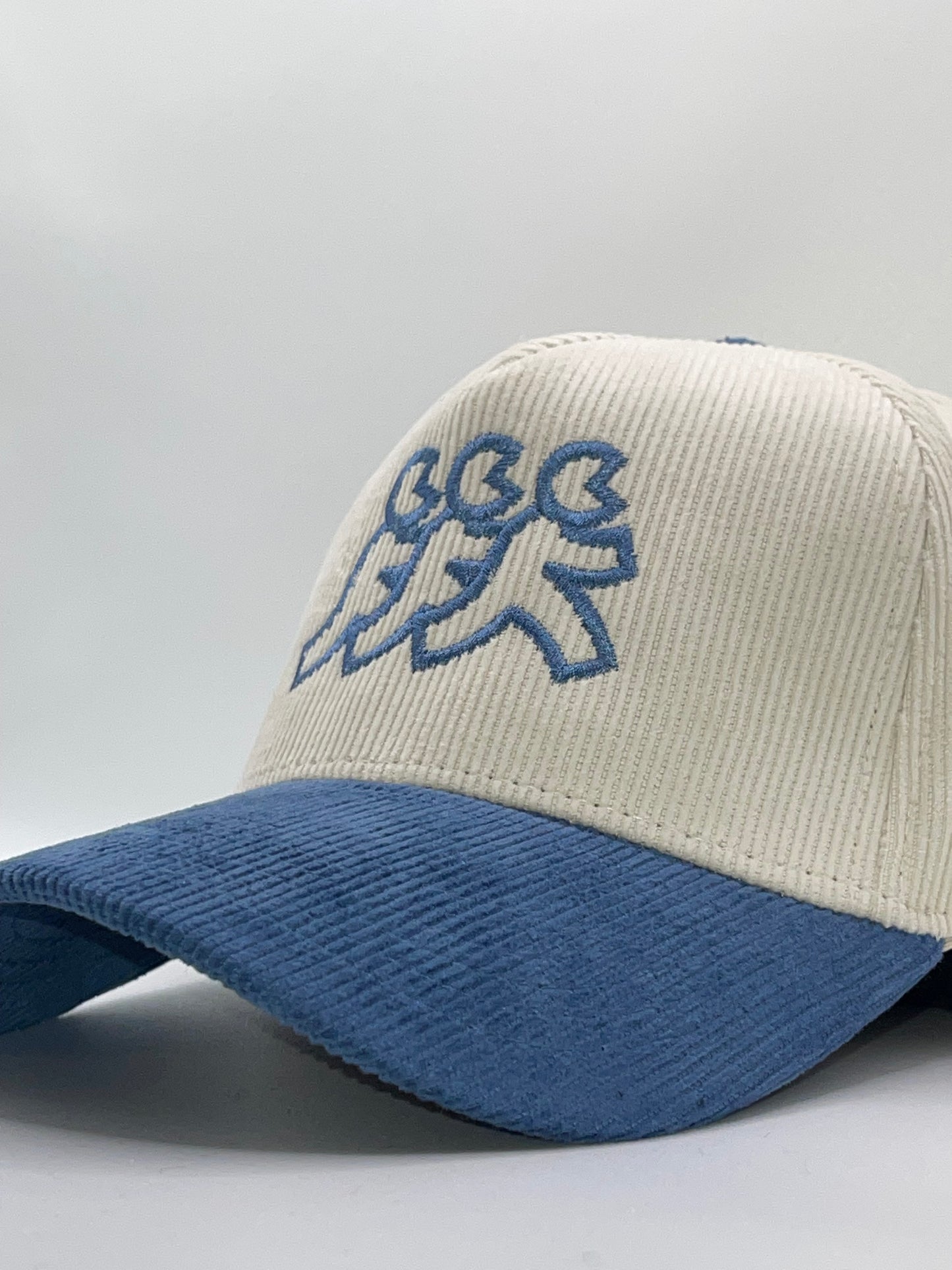 Cream 2 Tone Blue Corduroy Snapback