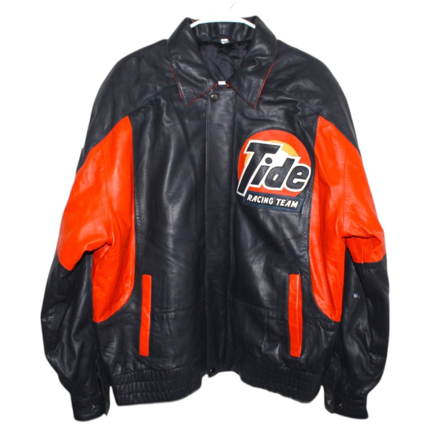 Tide Racing Jacket Tide Racing NASCAR Ricky Rudd Leather Jacket (L) – Retro Windbreakers