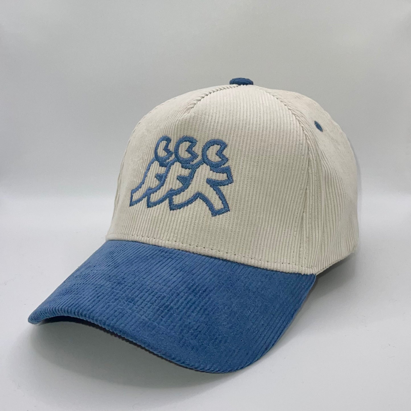 Cream 2 Tone Blue Corduroy Snapback