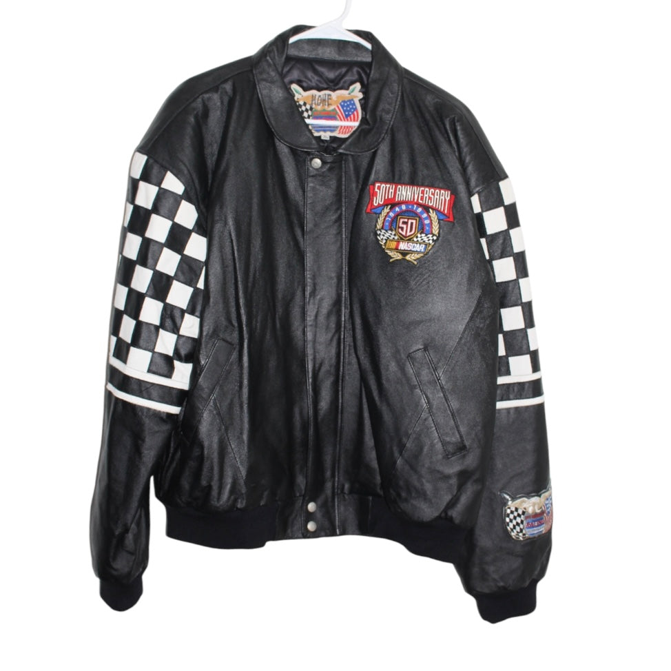 50th Anniversary NASCAR Jeff Hamilton Leather Jacket (XL)