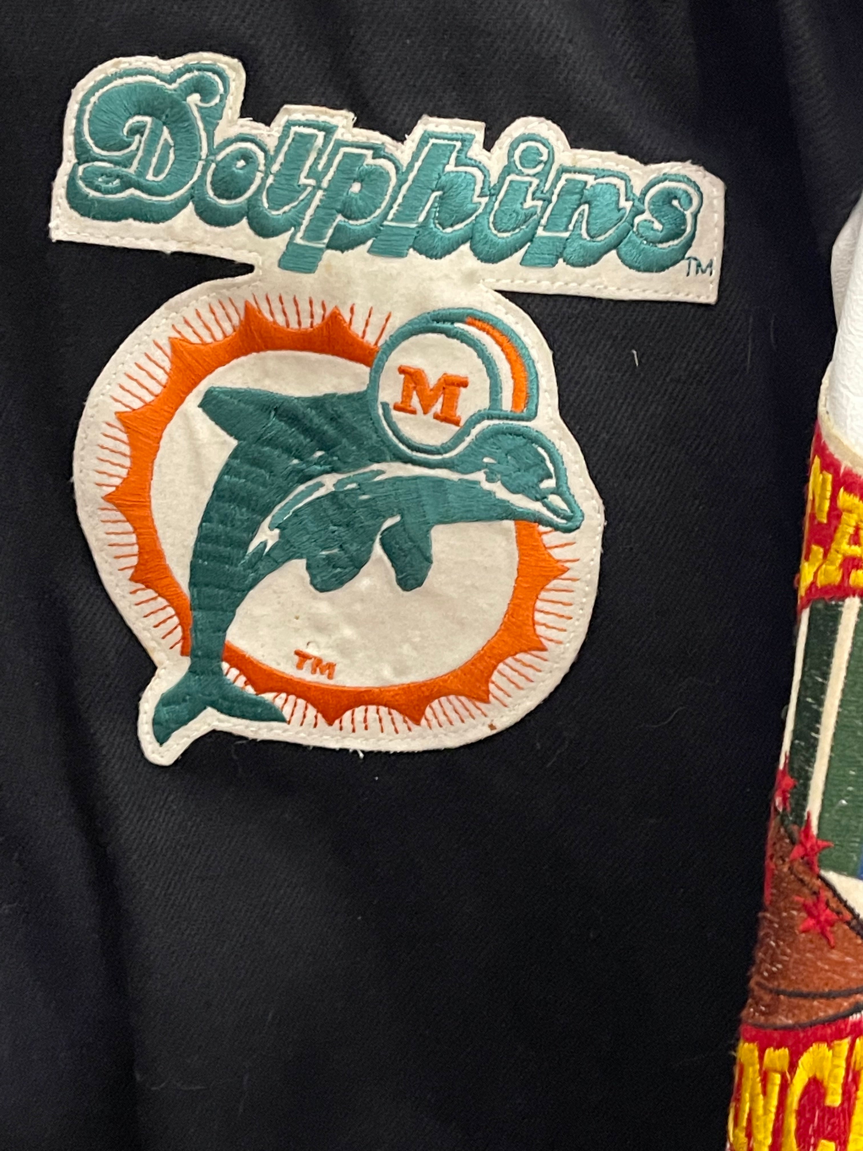 Rare Miami Dolphins Jeff Hamilton Leather Jacket (M) – Retro