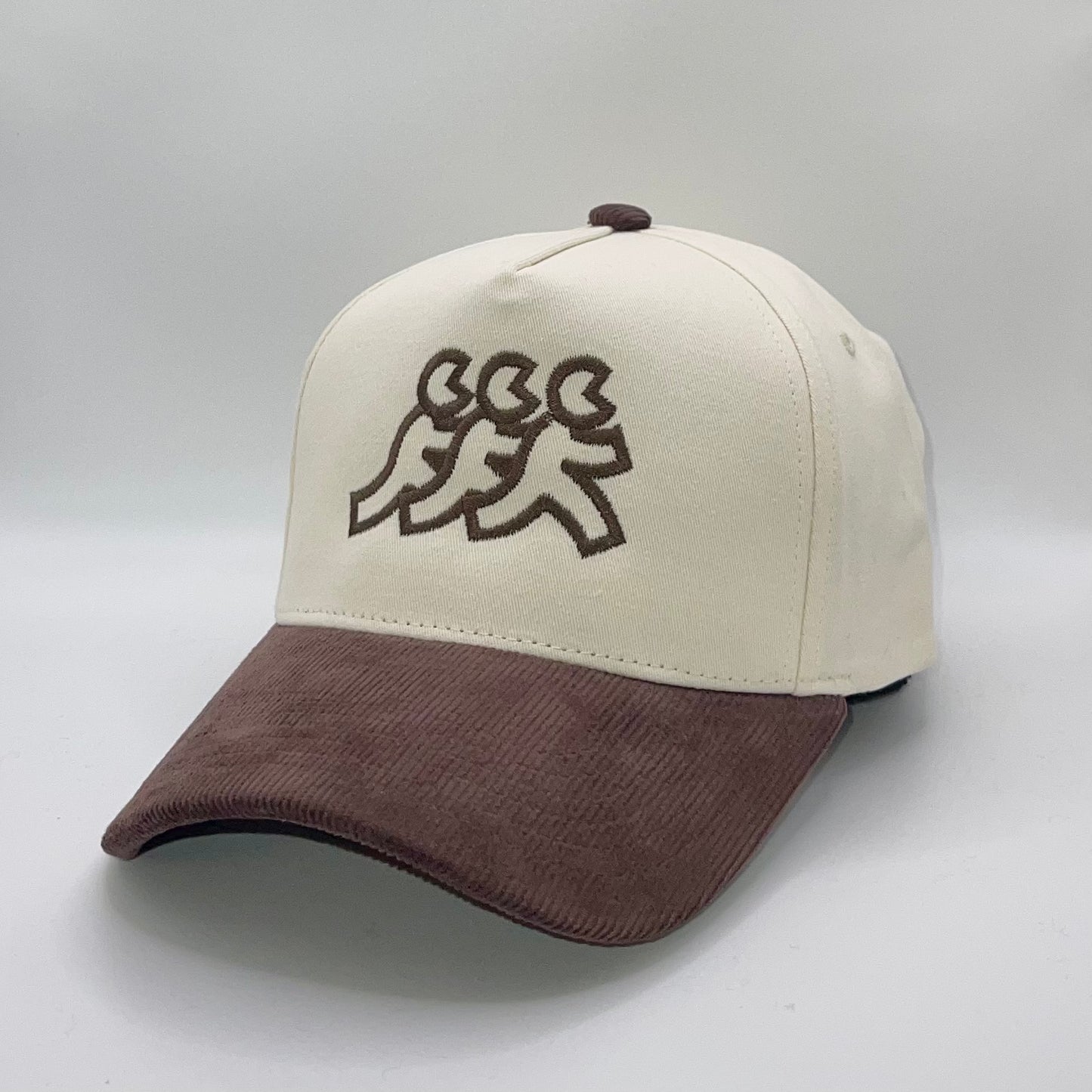 Cream 2 Tone Brown Corduroy Snapback