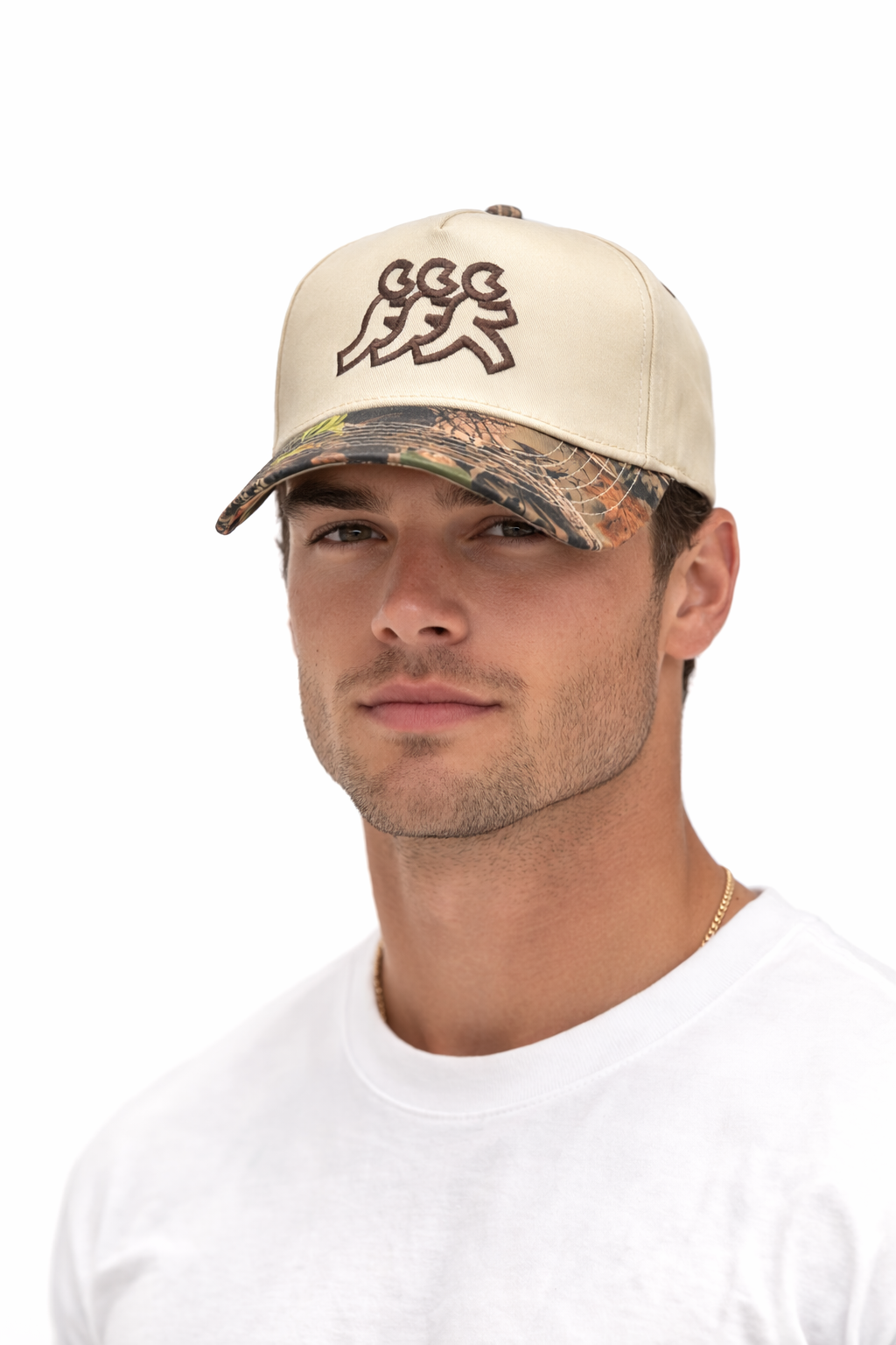 Hidden Hills Cream Camo Brim Snapback