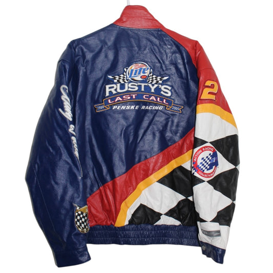 Miller Lite Rusty’s Last Call Racing Jeff Hamilton Leather Jacket (L)