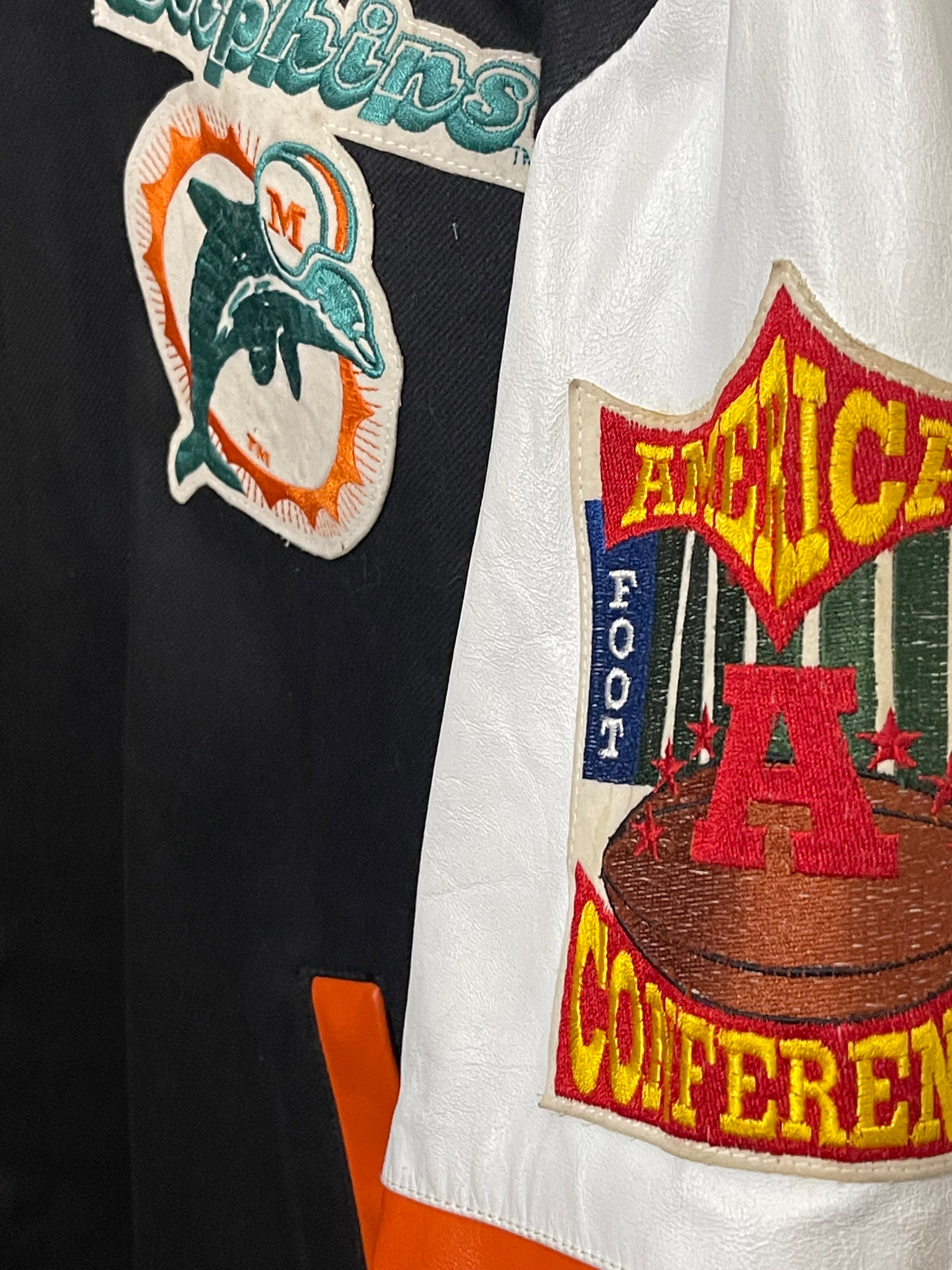 Rare Miami Dolphins Jeff Hamilton Leather Jacket (M) – Retro