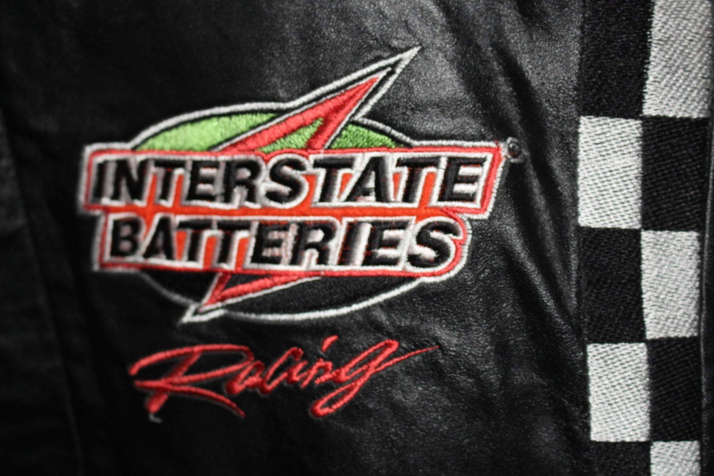Rare Interstate Batteries Racing NASCAR Bobby Labonte #18 Leather Jacket (XL)