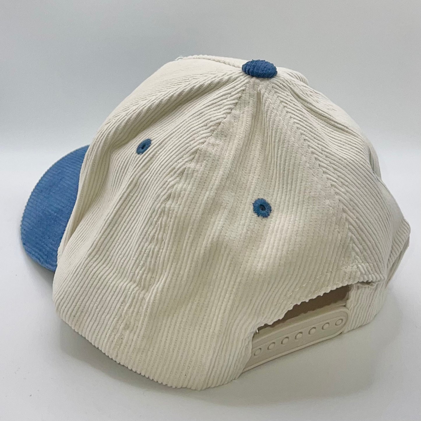 Cream 2 Tone Blue Corduroy Snapback