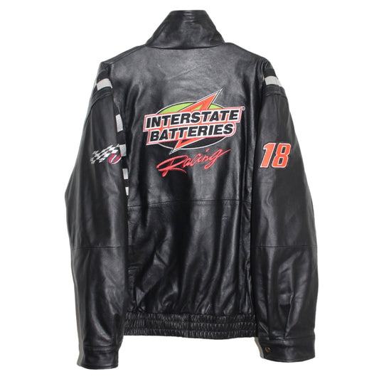 Rare Interstate Batteries Racing NASCAR Bobby Labonte #18 Leather Jacket (XL)