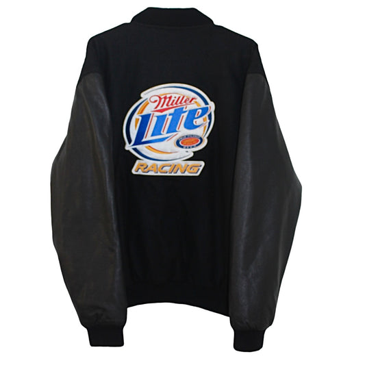 Miller Lite Racing NASCAR Wool Leather Jacket (L)