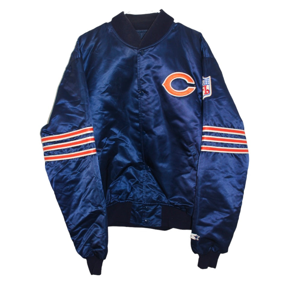 Chicago Bears Starter Satin Bomber Jacket (XL)