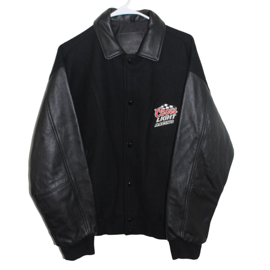 Coors Light Racing NASCAR Leather Wool Jacket (S)