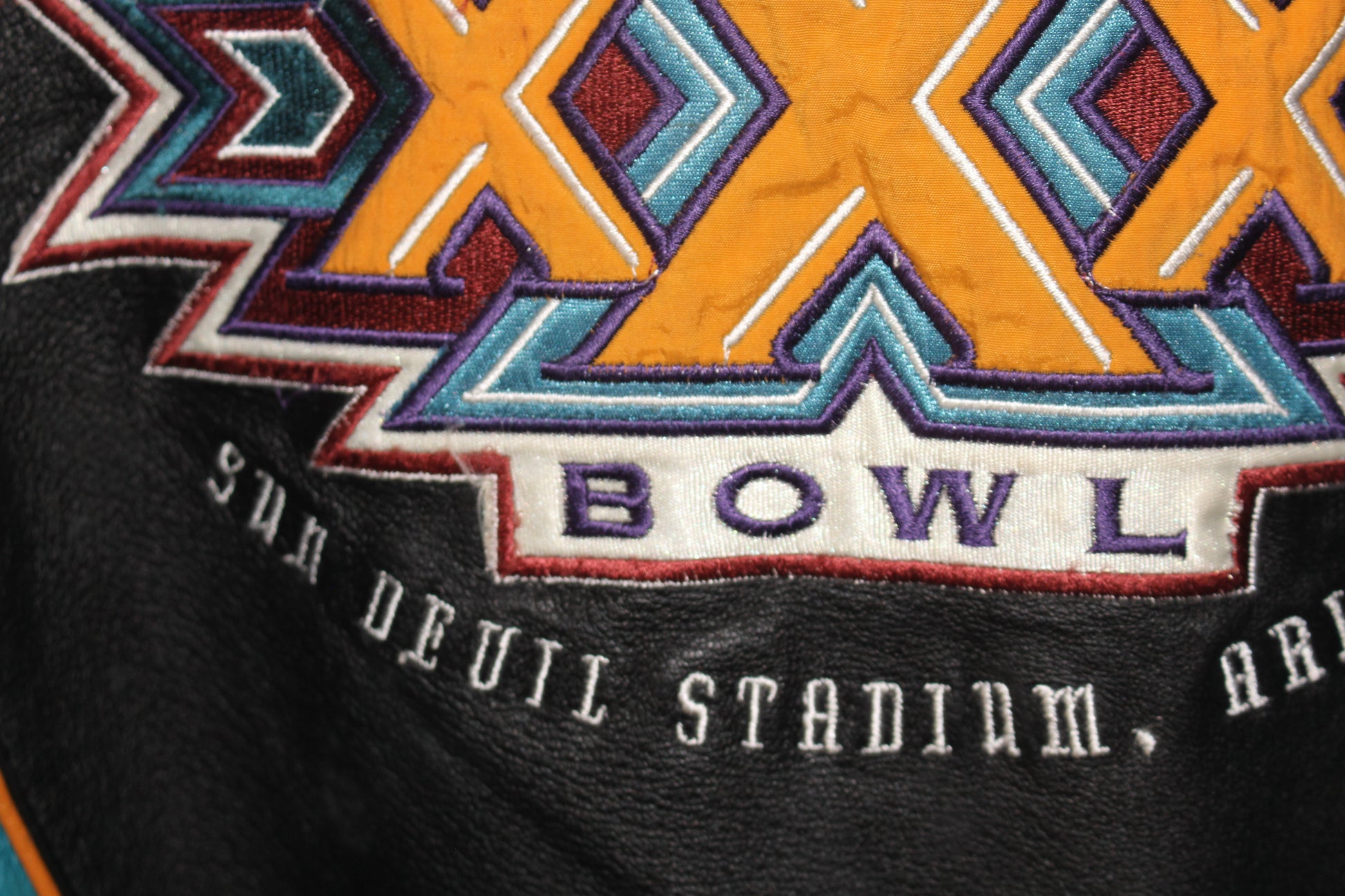 Rare 1996 Super Bowl XXX Sun Devils Stadium Leather Starter Jacket