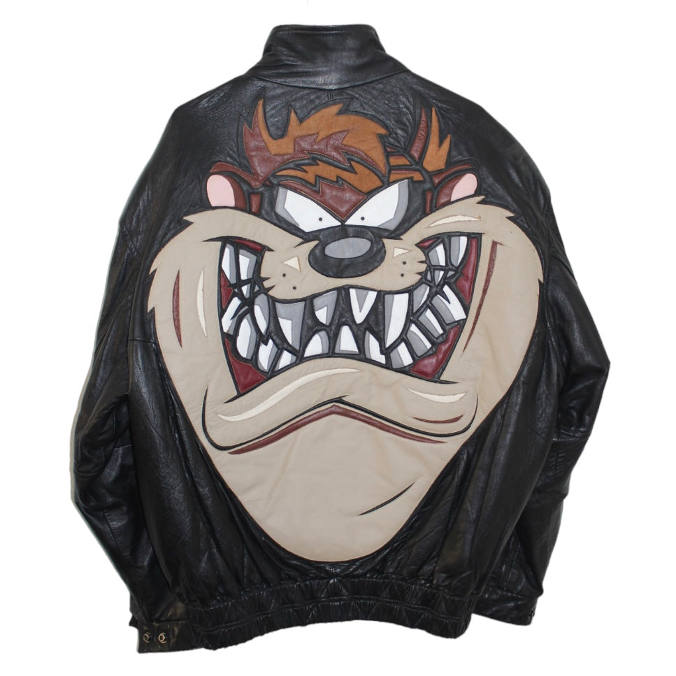 Rare Tasmanian Devil Looney Tunes Leather Jacket (XL)