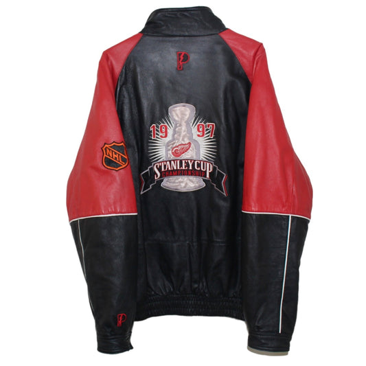 Vintage Jeff Hamilton Red Wings NHL Leather Jacket