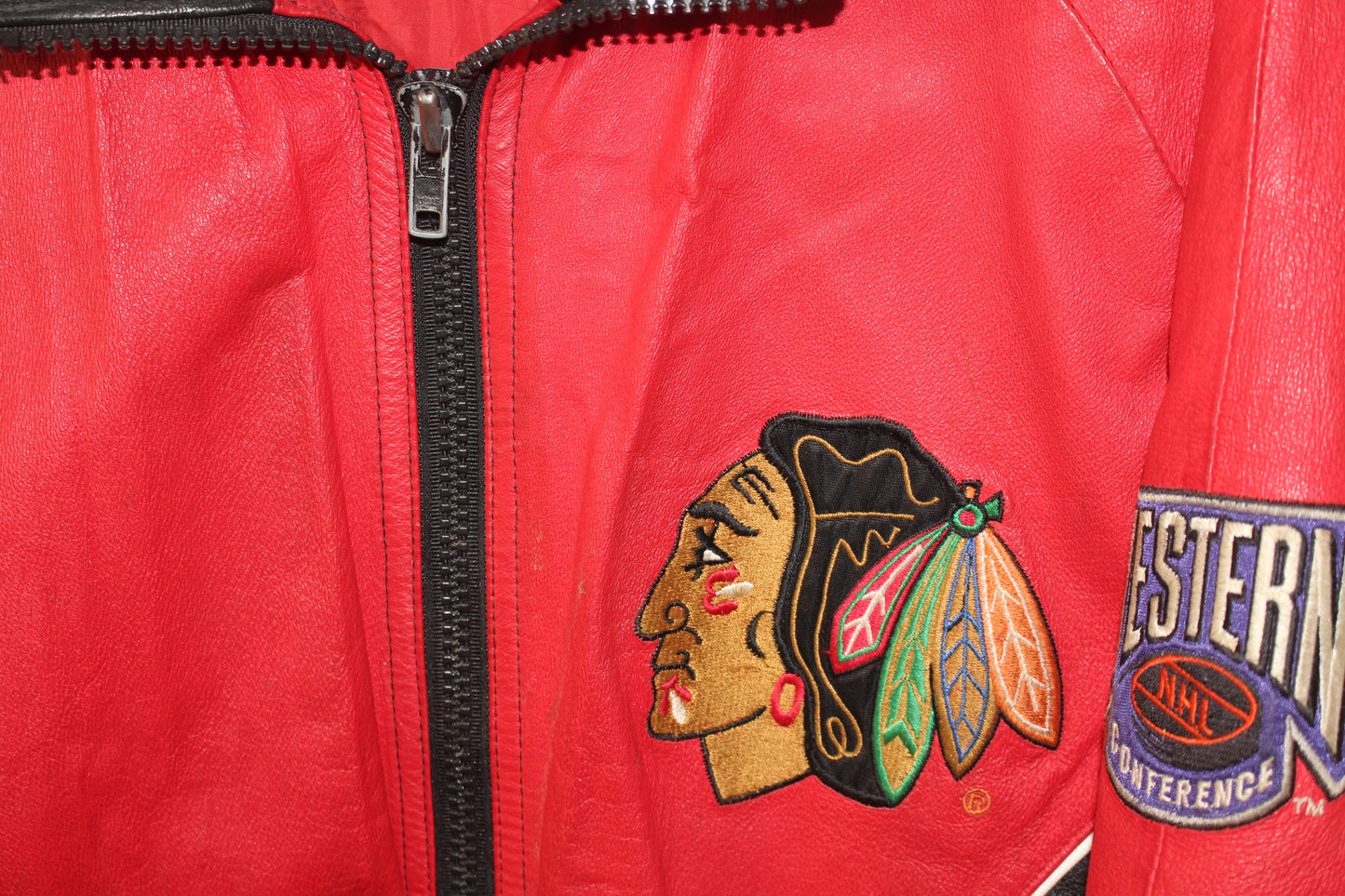 Chicago Blackhawks Pro Player Leather Jacket (XL)