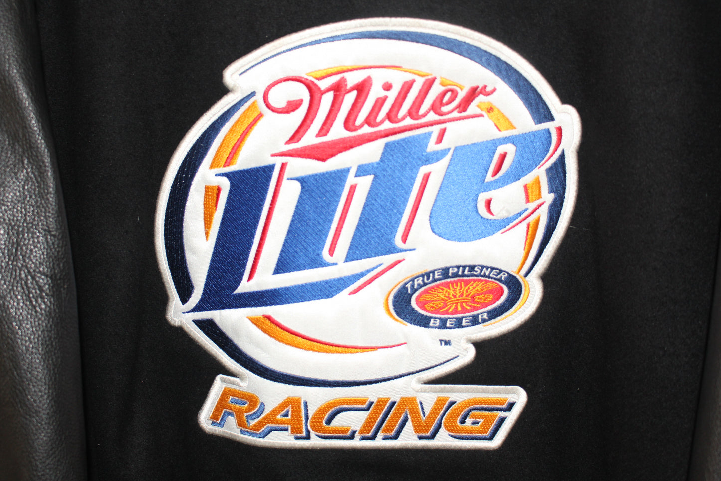Miller Lite Racing NASCAR Wool Leather Jacket (L)