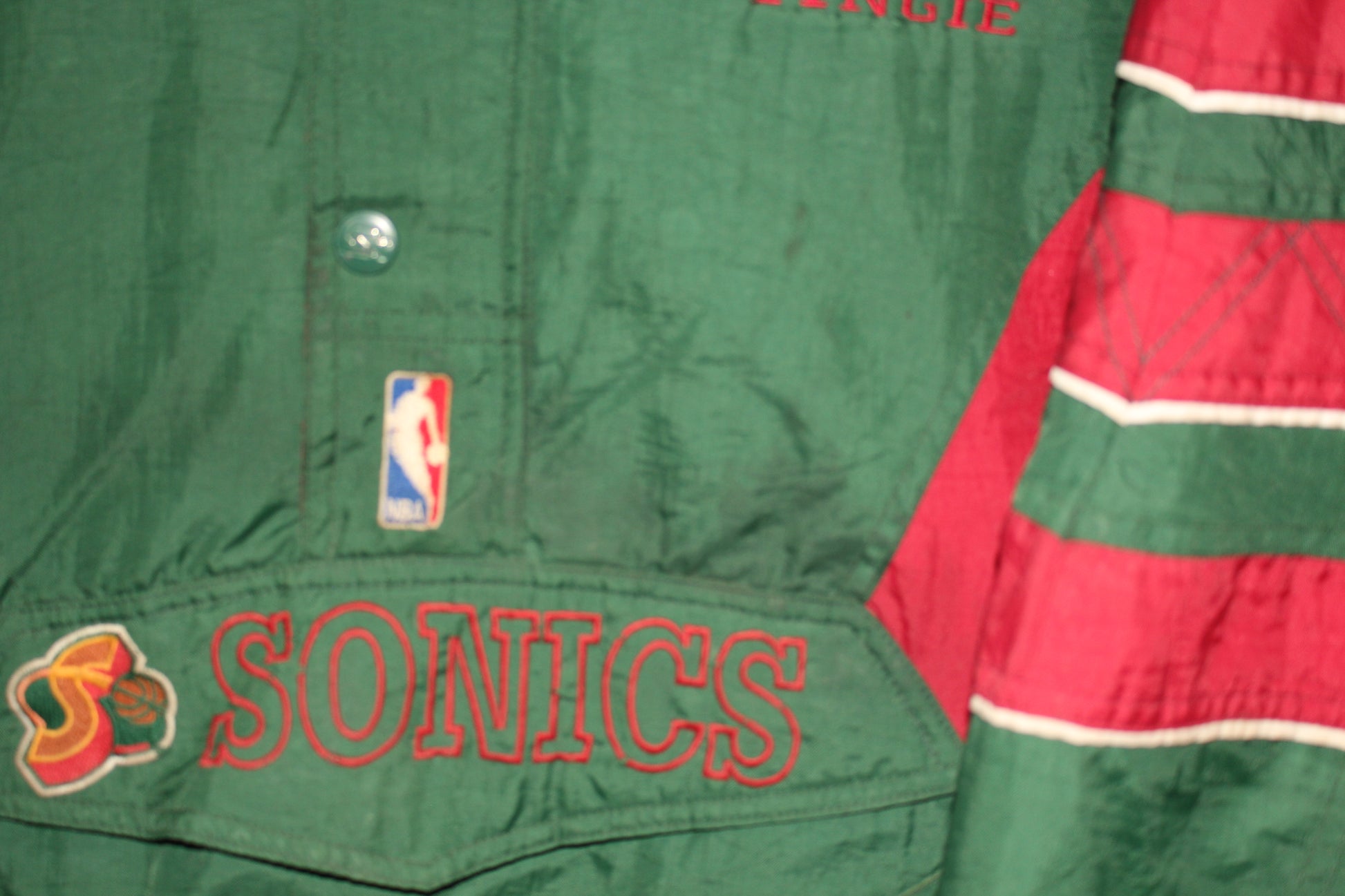 Seattle Supersonics Starter Puffer Satin Jacket, Made in USA, Size